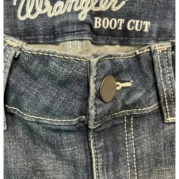 Wrangler® Ladies Bootcut Dark Wash Denim Jeans 09MWZDO Size 7x30 Cowboy Rodeo - Picture 5 of 8